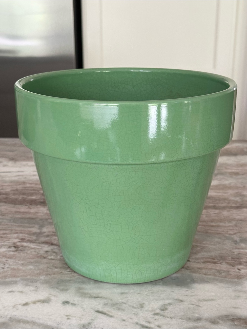 NorCal Pottery 10in Green Ceramic Flower Planter Pot- Outdoor / Patio / Garden